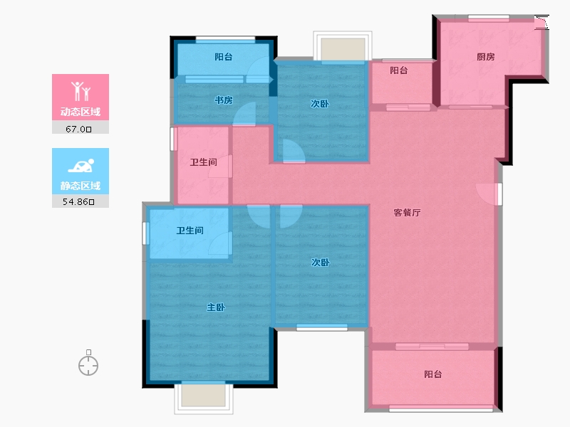 安徽省-宿州市-学府花园-110.00-户型库-动静分区