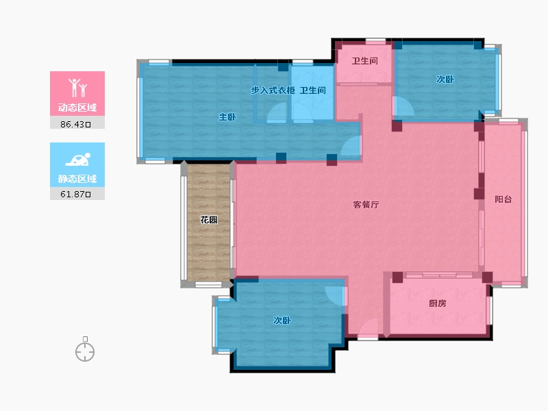 浙江省-宁波市-环球东方港城-143.31-户型库-动静分区