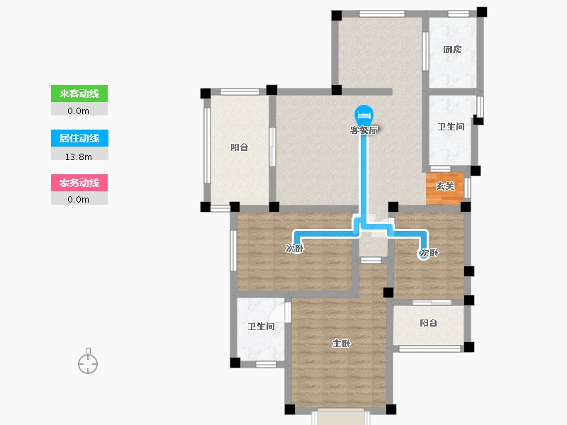 湖南省-长沙市-山水印象-107.71-户型库-动静线