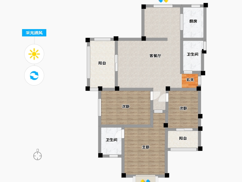 湖南省-长沙市-山水印象-107.71-户型库-采光通风