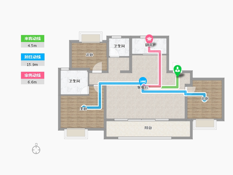 江苏省-苏州市-滨河四季云庭-115.01-户型库-动静线