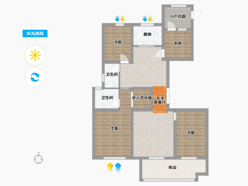 浙江省-绍兴市-天圣大越府-107.86-户型库-采光通风