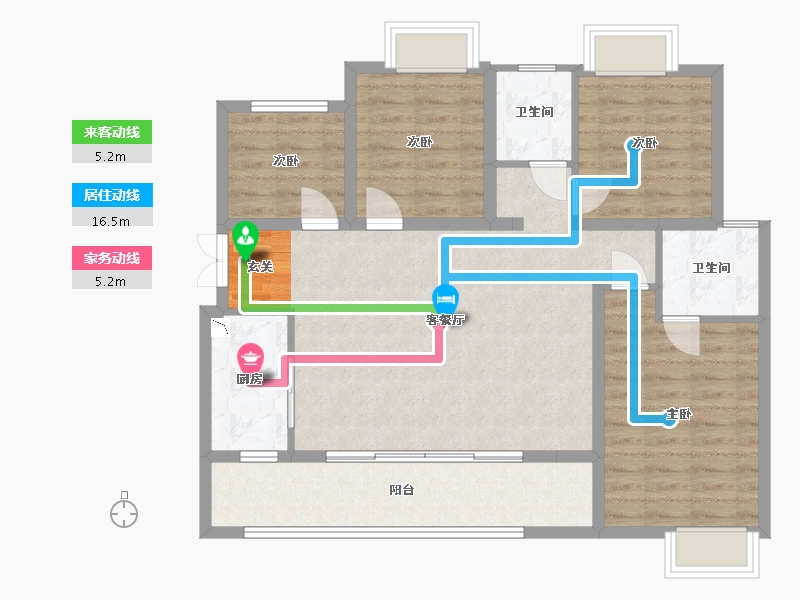 重庆-重庆市-融创合景・珑锦学府-97.09-户型库-动静线