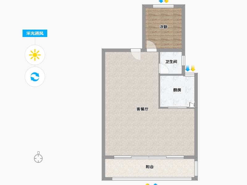 江苏省-苏州市-龙湖熙上-76.69-户型库-采光通风