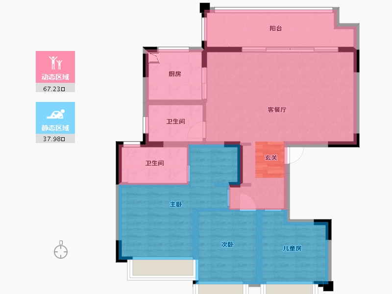 北京-北京市-融创无忌海-93.75-户型库-动静分区