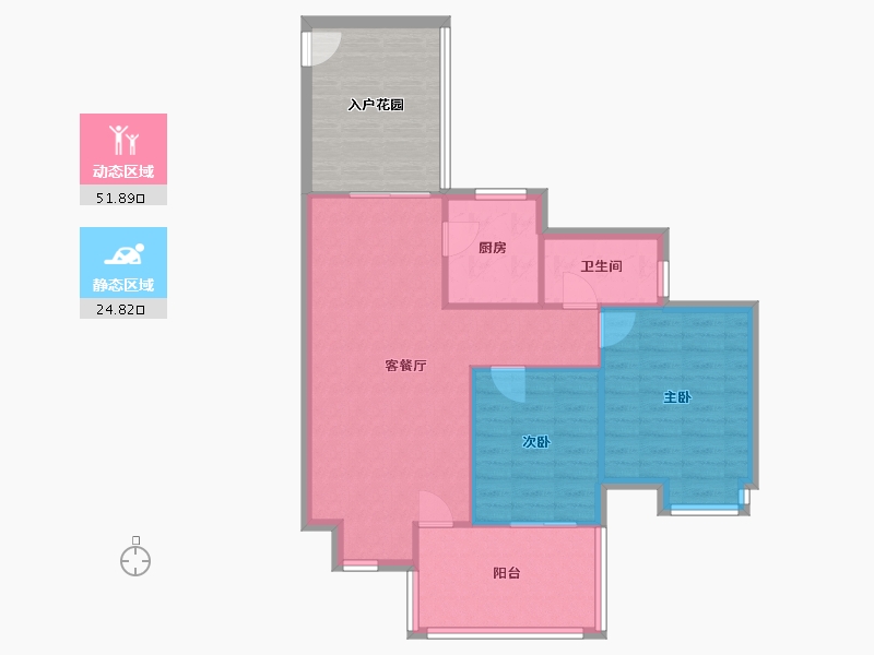 四川省-成都市-蓝光圣菲TOWN城-80.98-户型库-动静分区