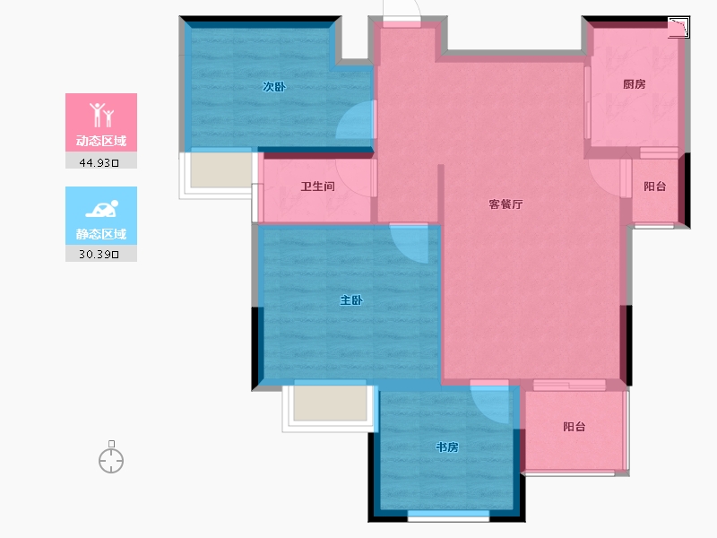 福建省-漳州市-御景山庄-67.31-户型库-动静分区