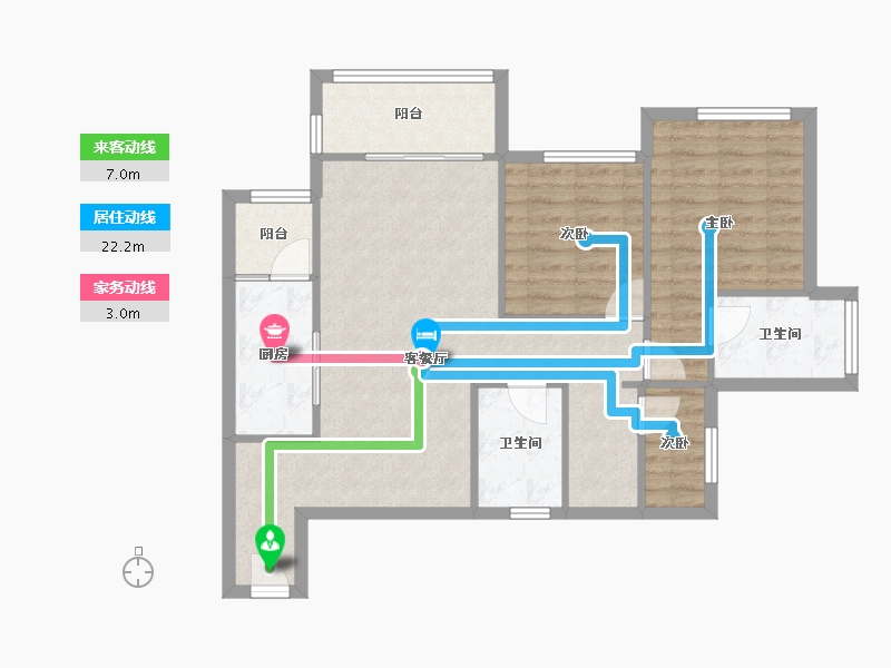 重庆-重庆市-江津鲁能领秀城一街区-82.46-户型库-动静线