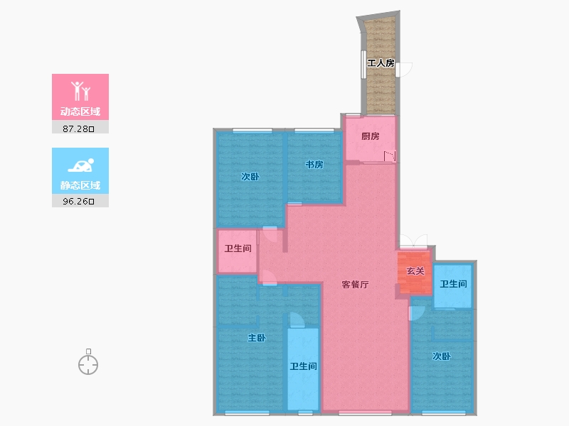 北京-北京市-西钓鱼台・御玺-173.79-户型库-动静分区