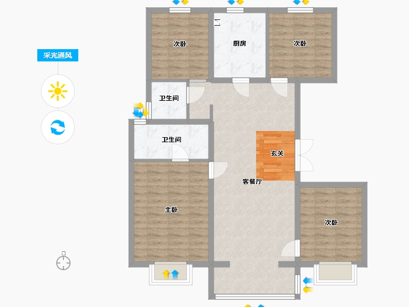 北京-北京市-樾熙府-98.06-户型库-采光通风