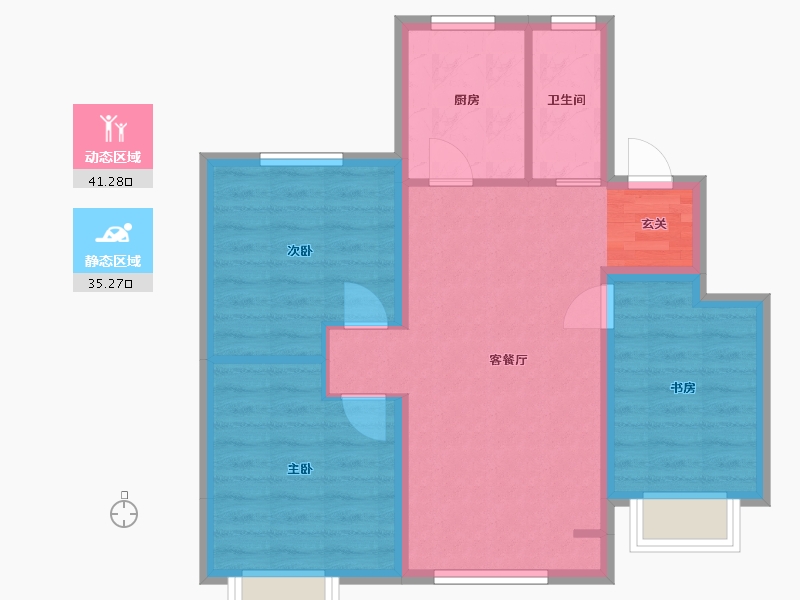 北京-北京市-紫金府・御园-68.36-户型库-动静分区