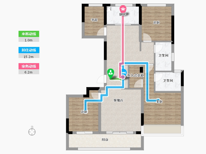 浙江省-湖州市-西山宸院-94.46-户型库-动静线