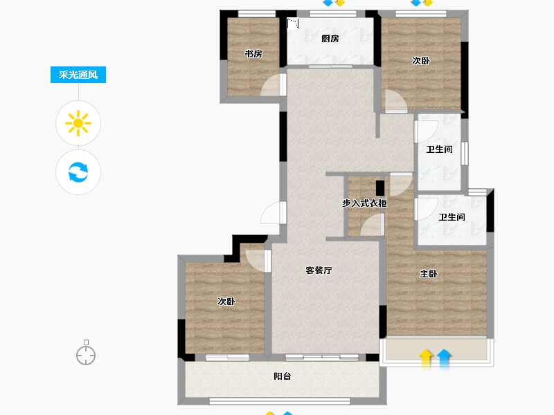 浙江省-湖州市-西山宸院-94.46-户型库-采光通风