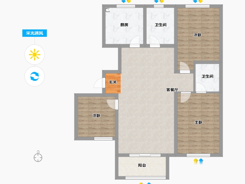 河北省-邢台市-水岸学府-100.01-户型库-采光通风