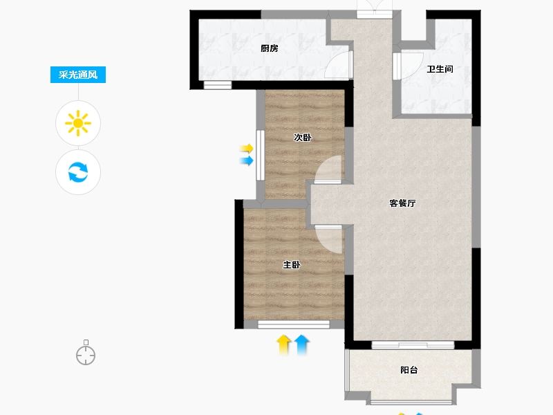 青海省-西宁市-紫薇・东进-61.26-户型库-采光通风