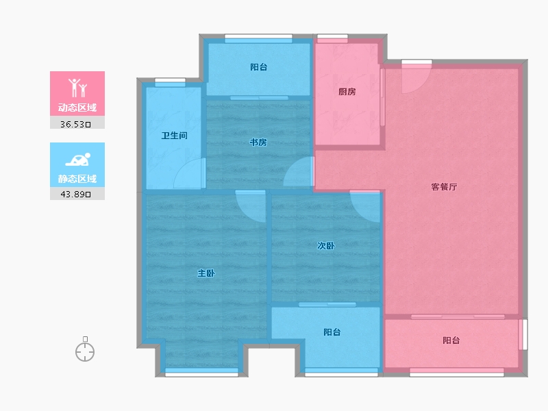 浙江省-嘉兴市-吴越学府-73.21-户型库-动静分区