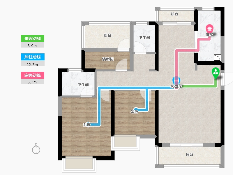 湖南省-岳阳市-中建·嘉和城-87.77-户型库-动静线