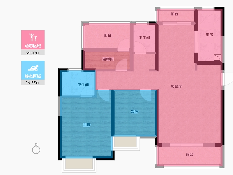 湖南省-岳阳市-中建·嘉和城-87.77-户型库-动静分区