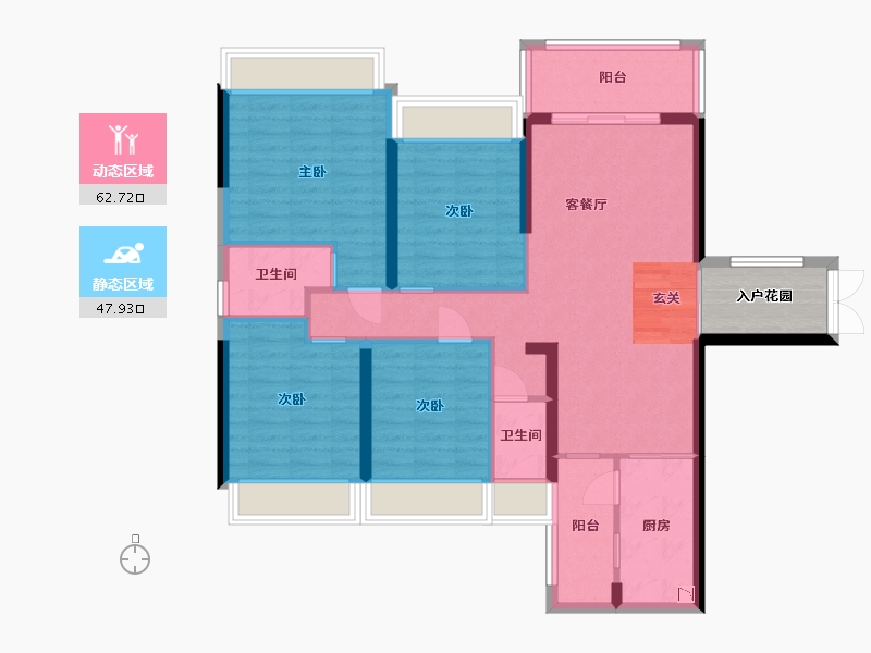 广东省-湛江市-冠利万科苑-103.97-户型库-动静分区