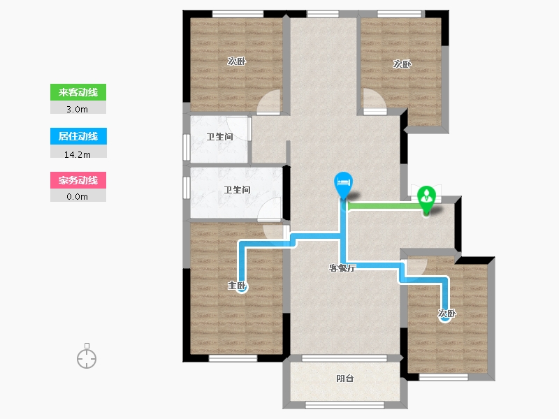 黑龙江省-哈尔滨市-保利天悦一期-109.60-户型库-动静线