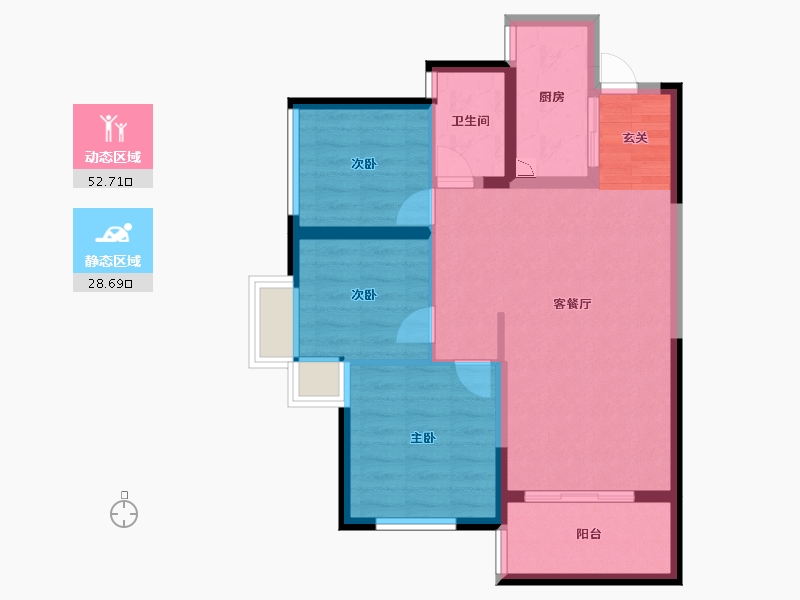 湖南省-长沙市-中建悦和城-72.69-户型库-动静分区