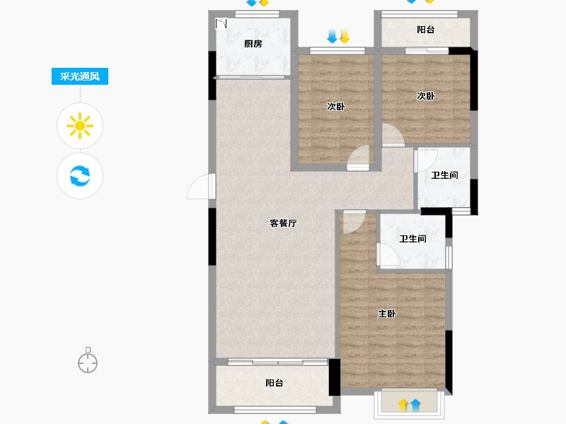 福建省-泉州市-天骏壹品-100.15-户型库-采光通风