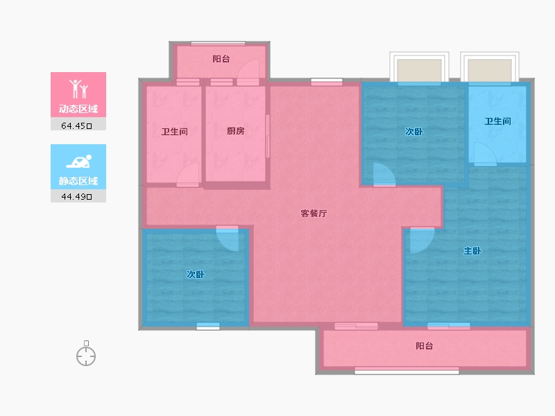 广东省-广州市-新世界凯粤湾-98.09-户型库-动静分区