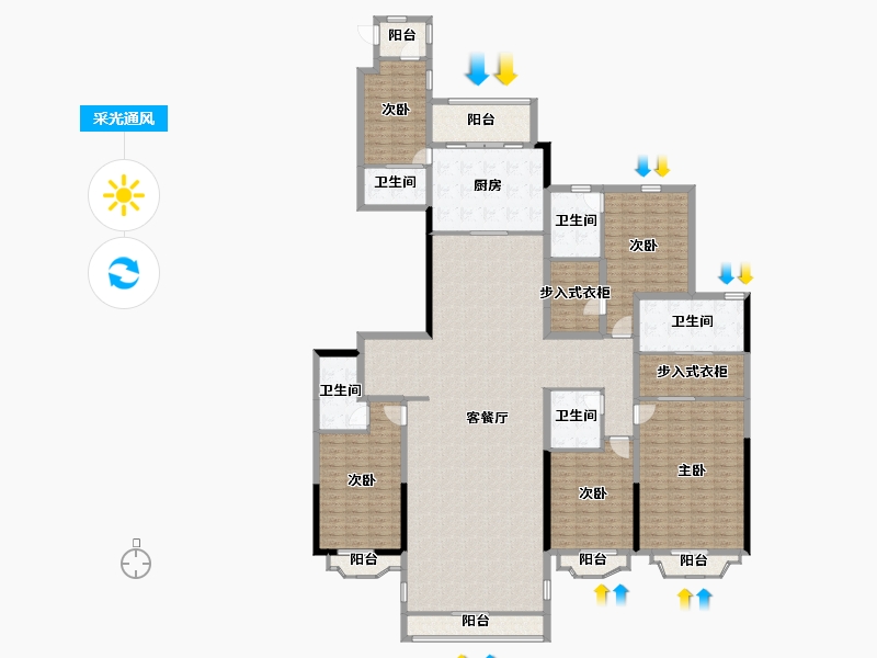 山东省-青岛市-青岛星河湾-257.29-户型库-采光通风