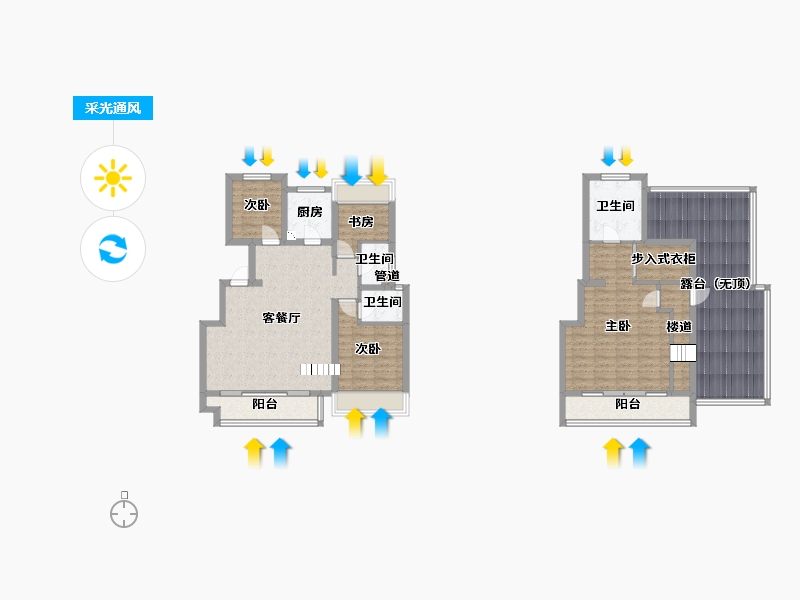 安徽省-芜湖市-伟星政务壹号-136.00-户型库-采光通风