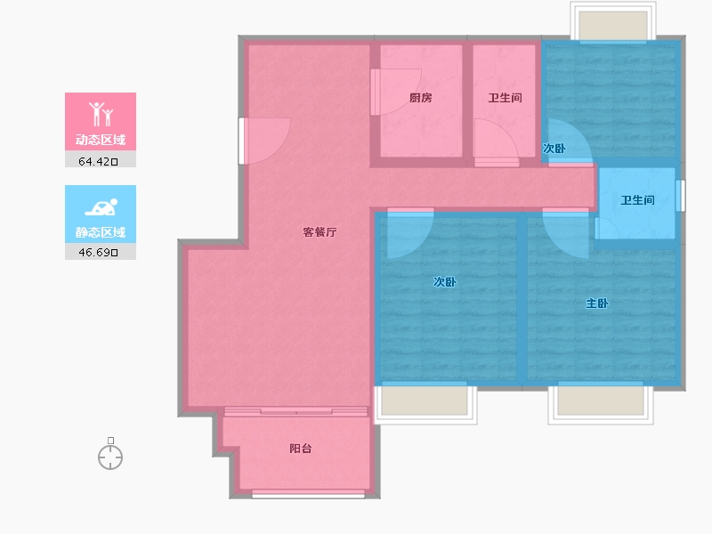 河南省-信阳市-金诚・东方花园-99.27-户型库-动静分区