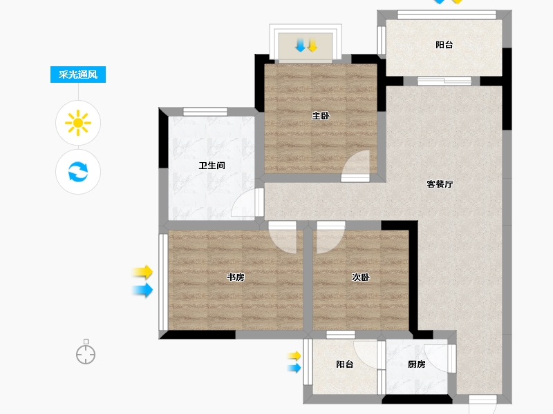 四川省-遂宁市-南城雅郡-72.23-户型库-采光通风