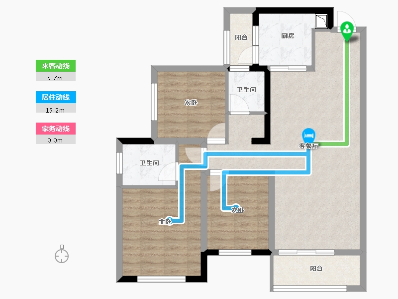 湖南省-长沙市-青竹湖曦园天骄-83.38-户型库-动静线