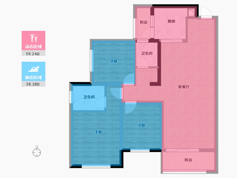 湖南省-长沙市-青竹湖曦园天骄-83.38-户型库-动静分区