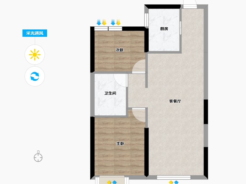 辽宁省-沈阳市-恒大时代新城-57.17-户型库-采光通风