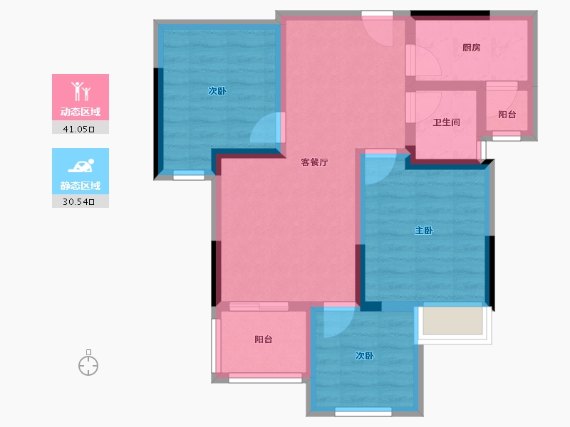 湖北省-宜昌市-御景天地-62.40-户型库-动静分区