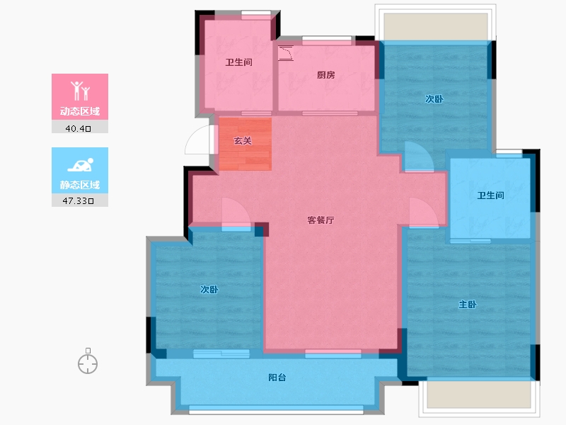 江苏省-南通市-卓越悦宸-78.40-户型库-动静分区