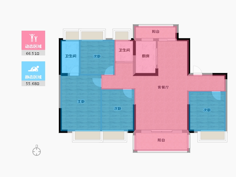 湖南省-益阳市-碧桂园-110.38-户型库-动静分区