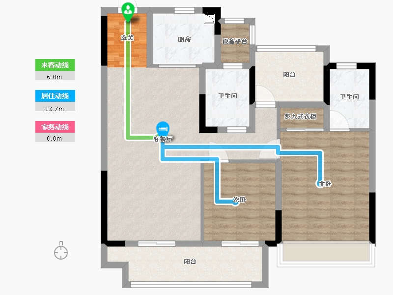 安徽省-马鞍山市-奥克斯姑溪锦域-94.40-户型库-动静线