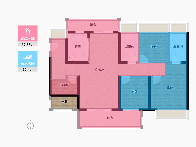 广东省-汕头市-博翠府-97.39-户型库-动静分区