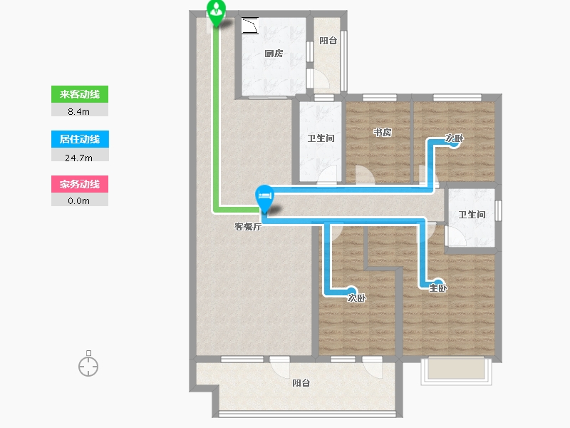 河北省-张家口市-碧桂园・天玺-124.00-户型库-动静线