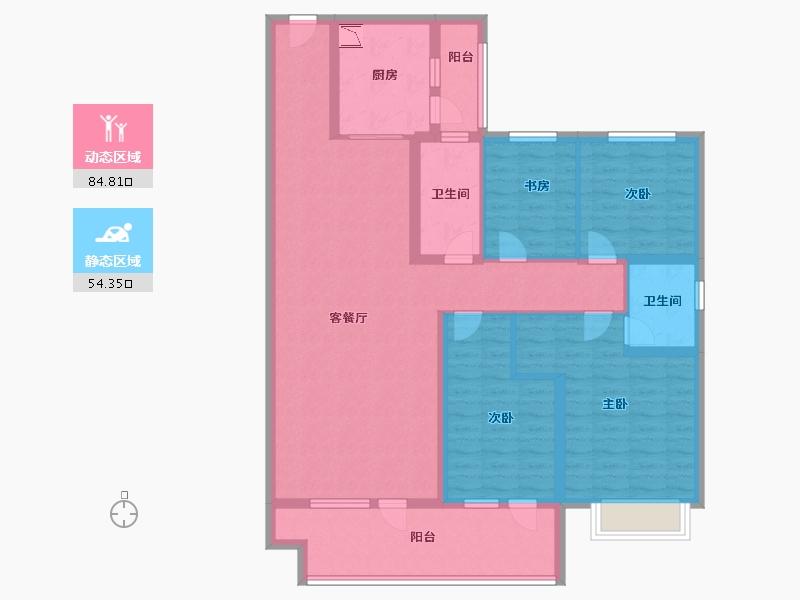 河北省-张家口市-碧桂园・天玺-124.00-户型库-动静分区