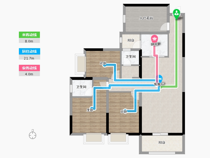 湖南省-永州市-春江四季花城-104.63-户型库-动静线