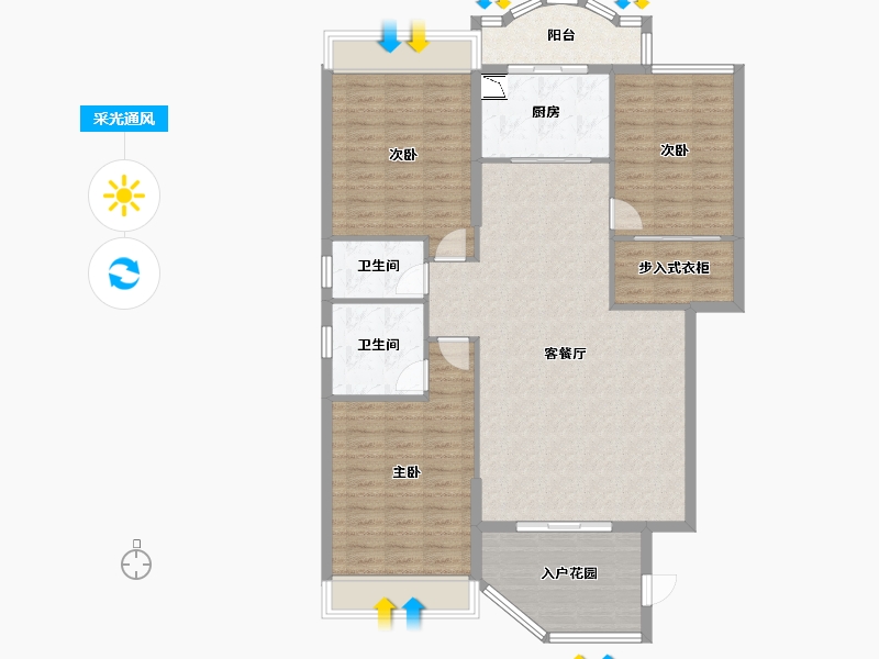 广东省-汕头市-经纬源家园-123.64-户型库-采光通风