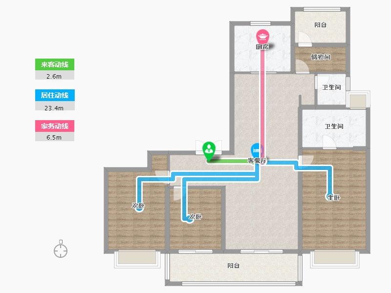 江苏省-苏州市-万象汇花园-141.00-户型库-动静线