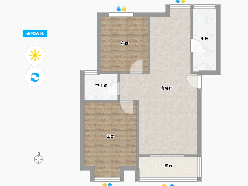 河北省-廊坊市-美林湾-65.16-户型库-采光通风