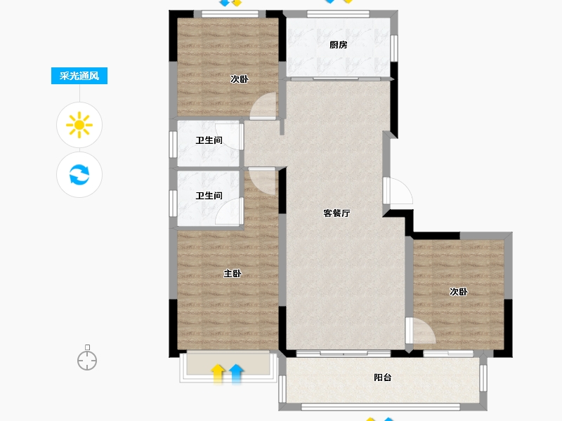 山东省-菏泽市-佳和雅园-100.00-户型库-采光通风