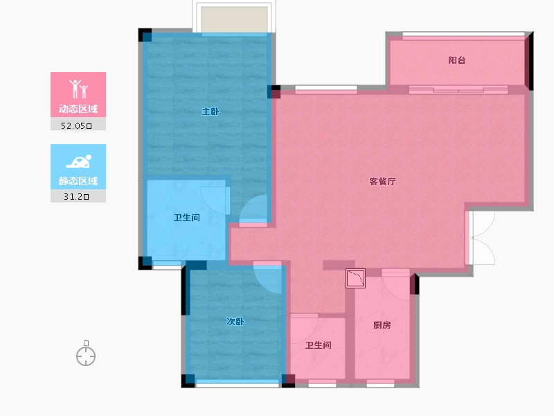 四川省-内江市-西城郡5期1楼-74.22-户型库-动静分区