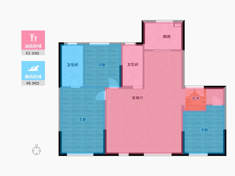 吉林省-长春市-中国铁建西派唐颂-101.66-户型库-动静分区