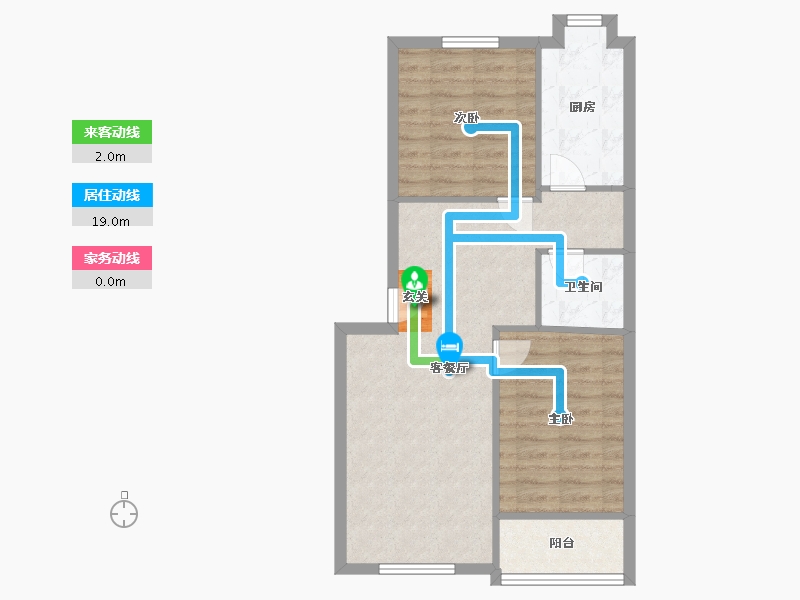 河北省-石家庄市-谈固小区省四建-63.75-户型库-动静线