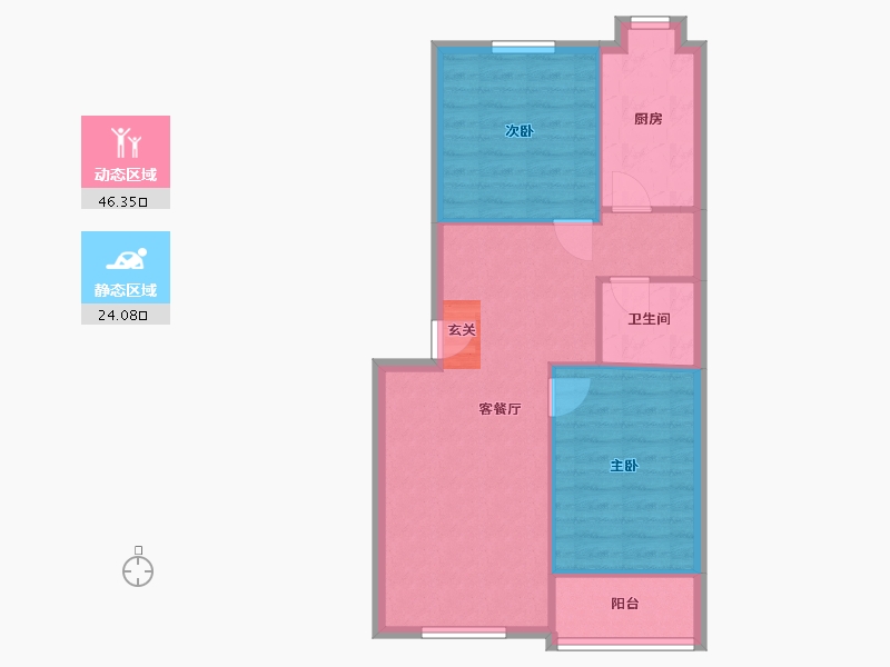 河北省-石家庄市-谈固小区省四建-63.75-户型库-动静分区